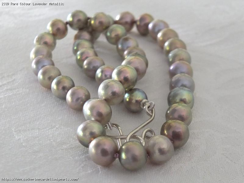 Rare Colour Lavender Metallic Character Freshwater Pearl Necklace