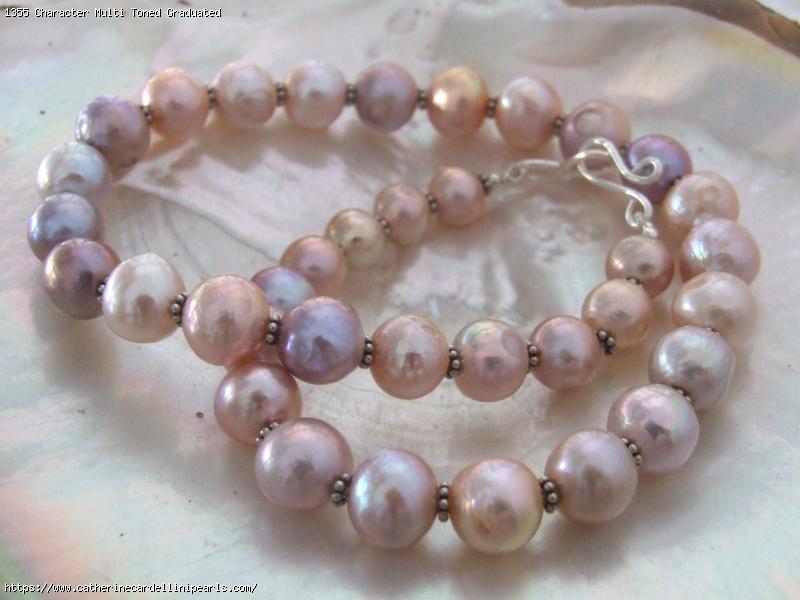 Character Multi Toned Graduated Freshwater Pearl Necklace