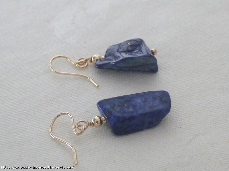 Lapis Lazuli Chunk Earrings