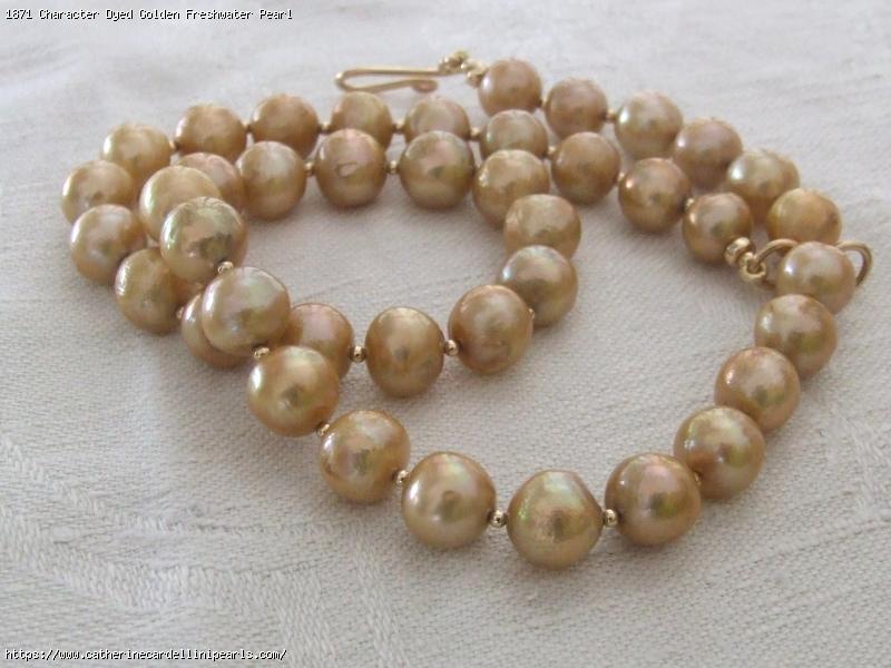 Character Dyed Golden Freshwater Pearl Necklace