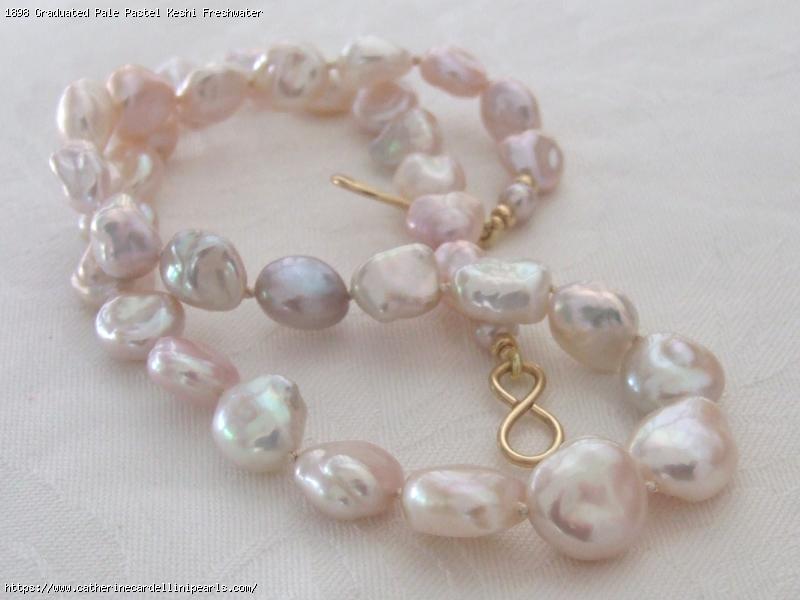 Graduated Pale Pastel Keshi Freshwater Pearl Necklace