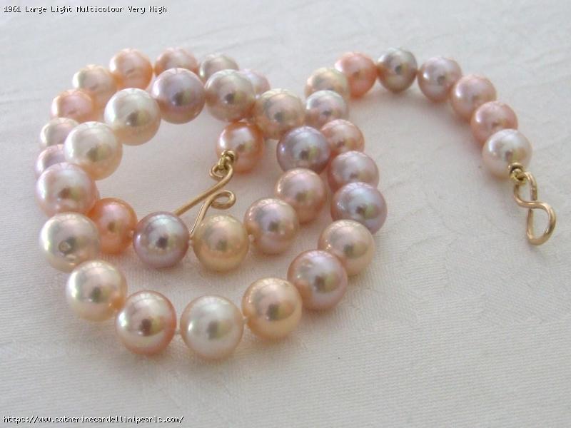 Large Light Multicolour Very High Lustre Freshwater Pearl Necklace