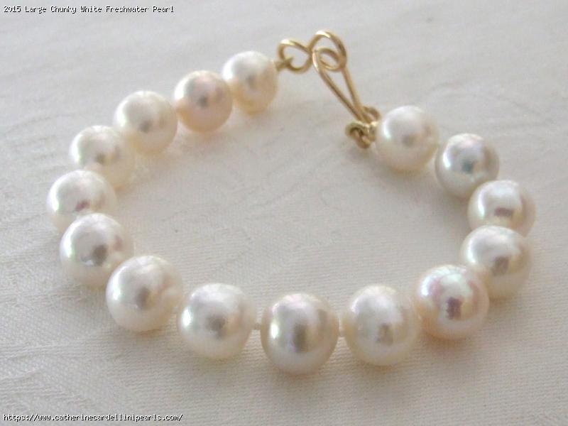 Large Chunky White Freshwater Pearl Bracelet