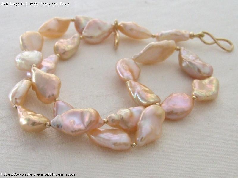 Large Pink Keshi Freshwater Pearl Necklace