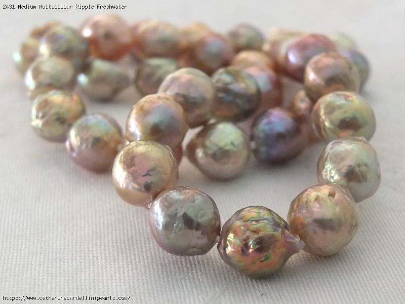 Medium Multicolour Ripple Freshwater Pearl Necklace 