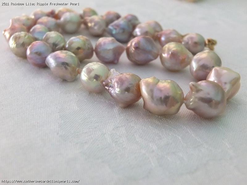 Rainbow Lilac Ripple Freshwater Pearl Necklace