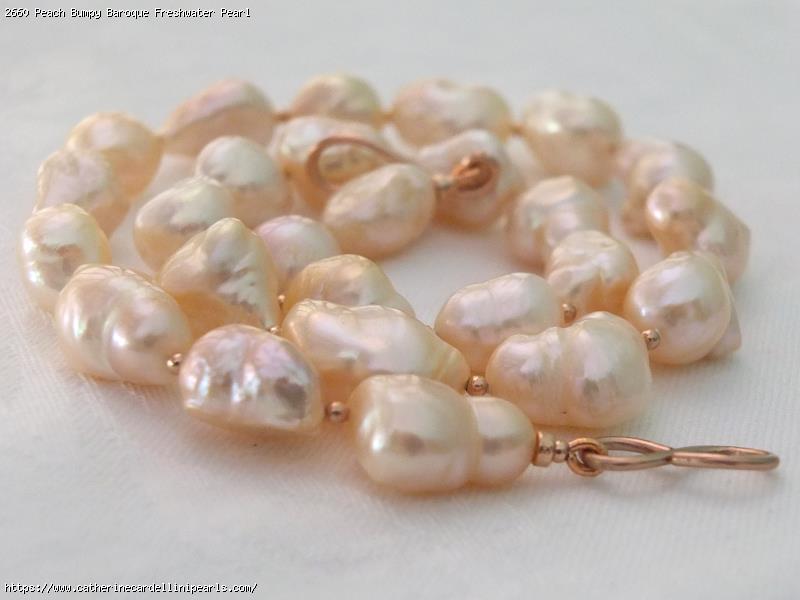 Peach Bumpy Baroque Freshwater Pearl Necklace
