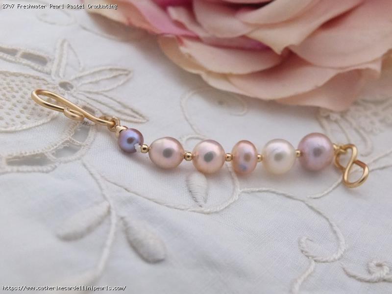 Freshwater Pearl Pastel Graduating Necklace Extender