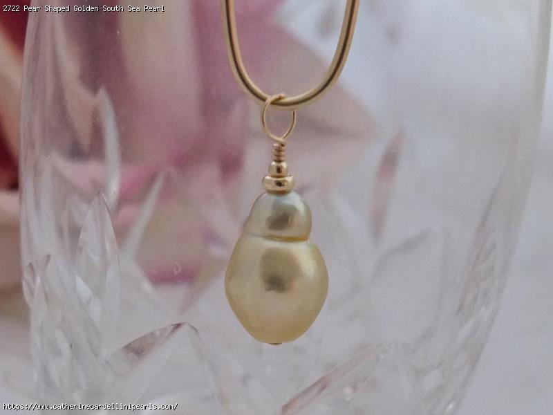 Pear Shaped Golden South Sea Pearl Pendant
