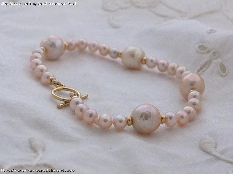 Ripple and Tiny Round Freshwater Pearl Bracelet