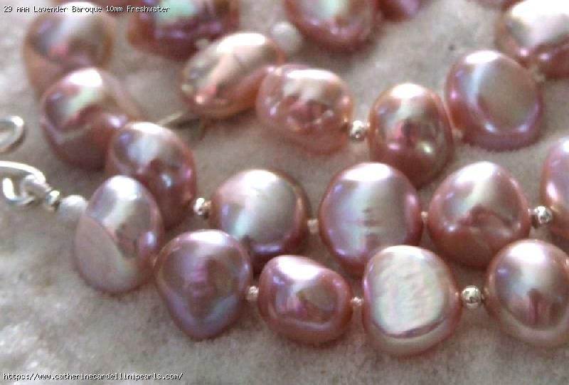 AAA Lavender Baroque 10mm Freshwater Pearl Necklace