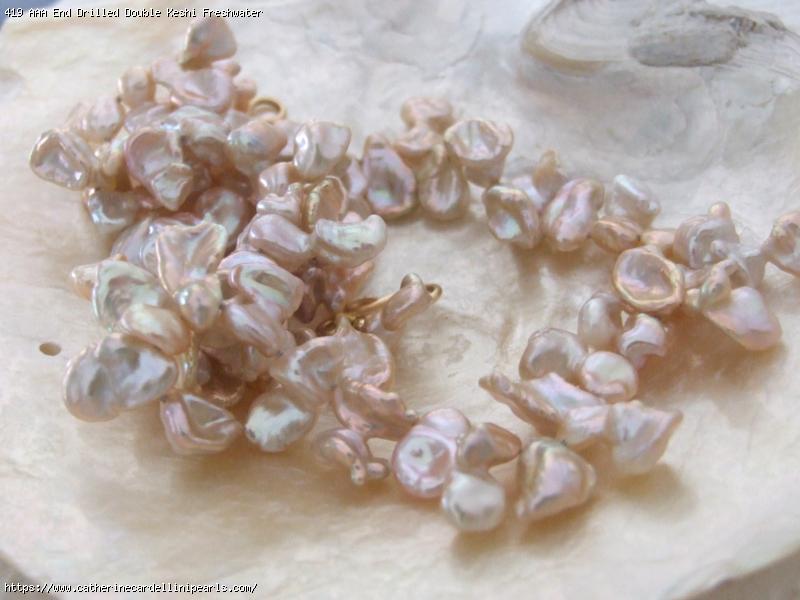 AAA End Drilled Double Keshi Freshwater Pearl Necklace