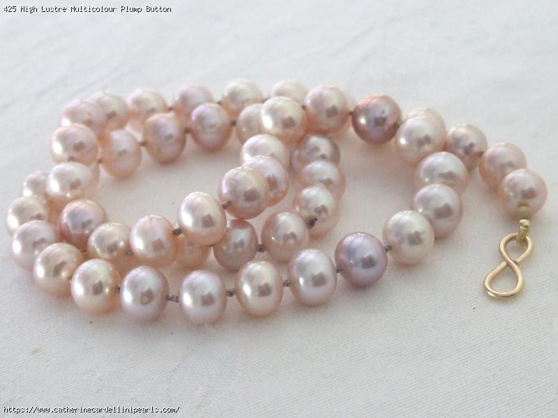 High Lustre Multicolour Plump Button Freshwater Pearl Necklace
