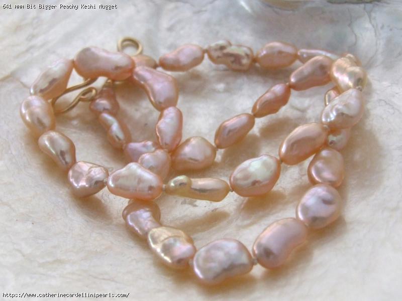 AAA Bit Bigger Peachy Keshi Nugget Freshwater Pearl Necklace
