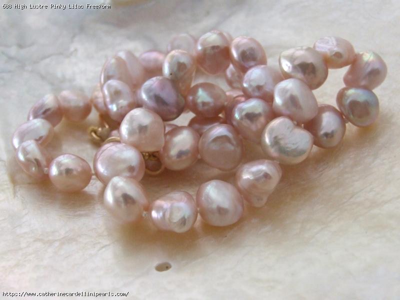 High Lustre Pinky Lilac Freeform Baroque Freshwater Pearl Necklace
