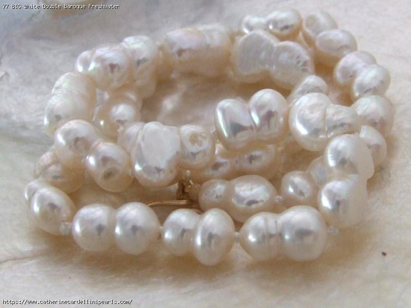 BIG White Double Baroque Freshwater Pearl Necklet