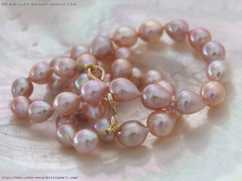 High Lustre Untreated Colourful Lilac Drips Freshwater Pearl Necklace
